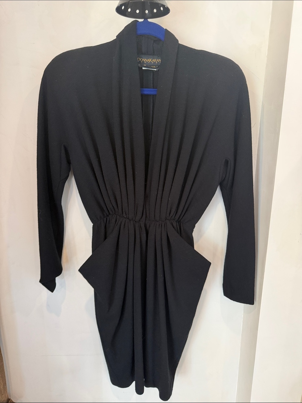 90’s Donna Karan Collection Black Mini Dress with Pockets